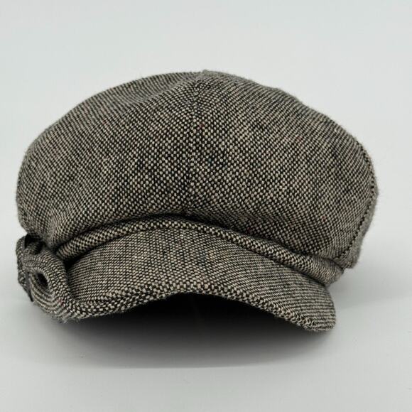 Vtg Y2K Nine West Newsboy Hat Tweed Cap Retro Wool Blend Buckle Detail Preppy - Picture 4 of 10